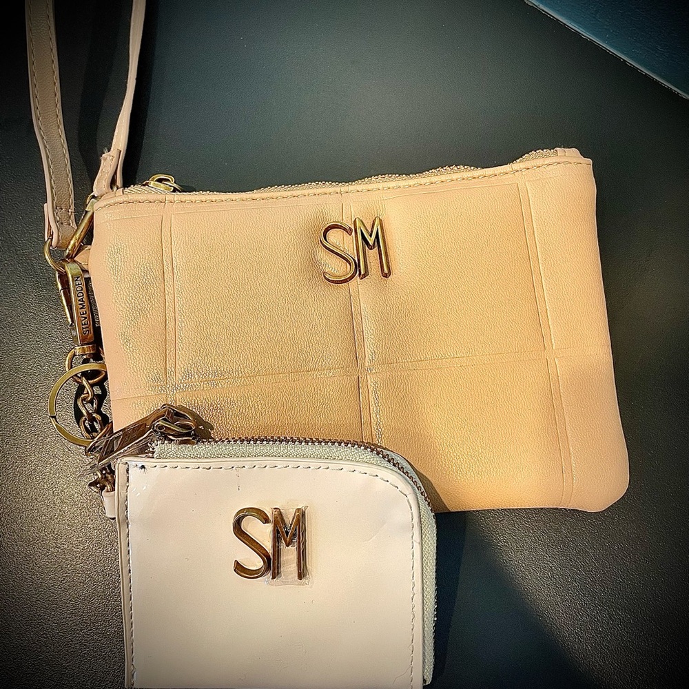 Women's Beige and White Clutch Set